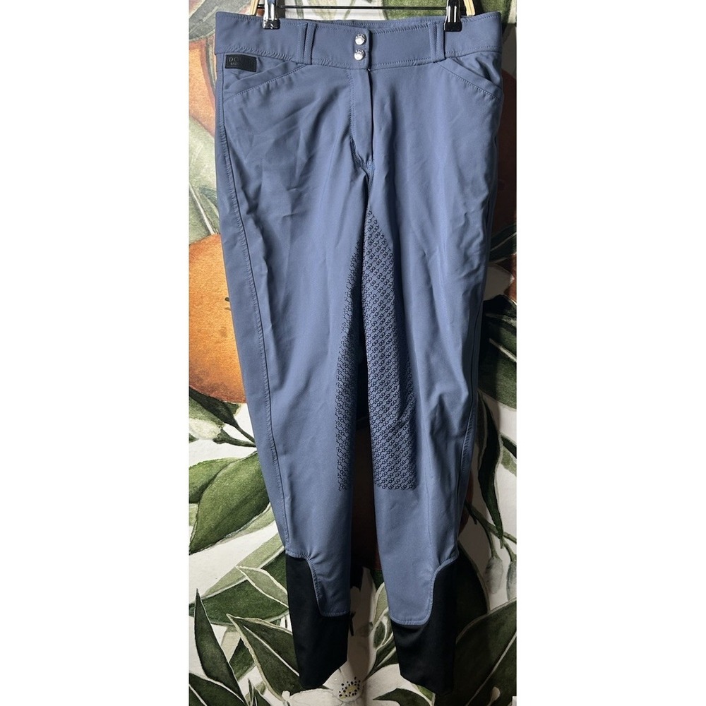 Dover Saddlery Pants Womens 30 Gray Riding Breeches Knee Patch Stretch Ankle